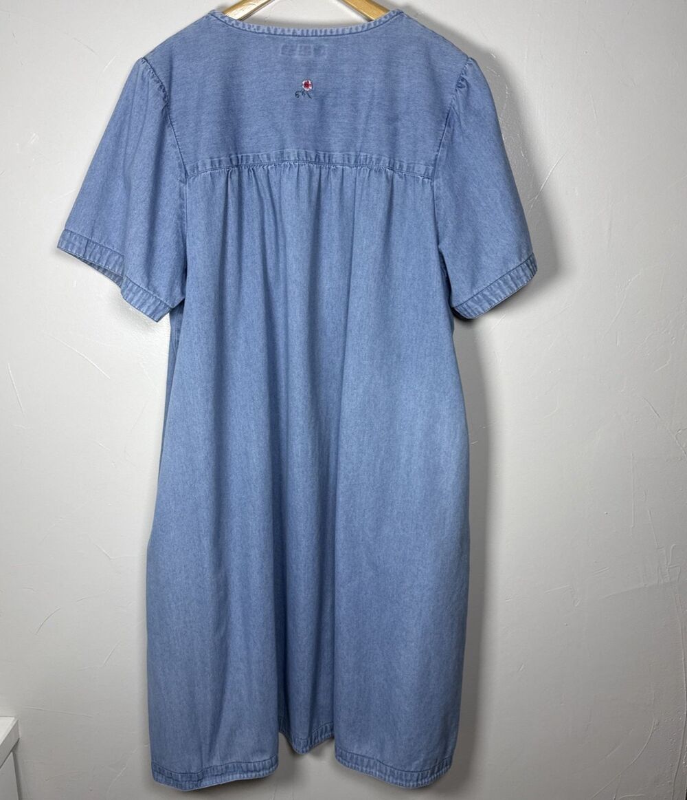 Go Softly Nightgown Sleep Dress Nap Day Garden Crochet Neckline Size XL Grandma - Picture 6 of 13
